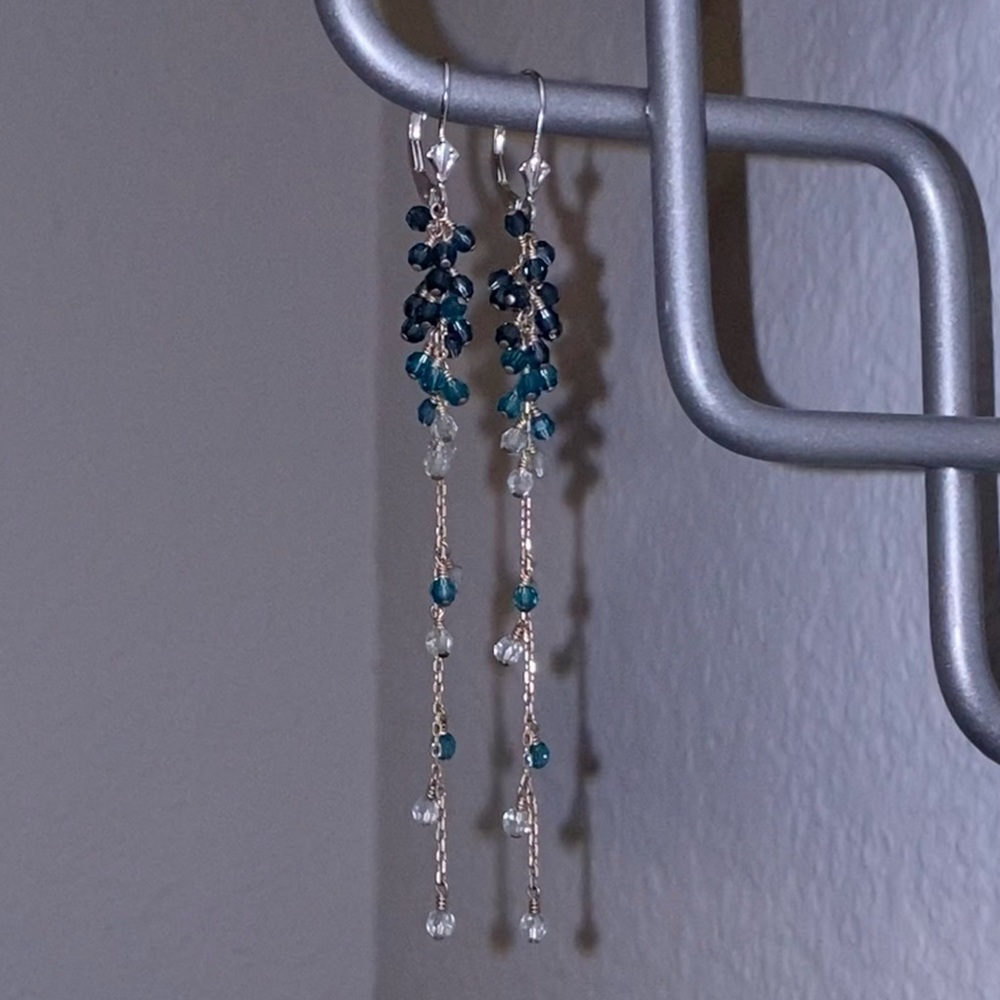Austrian crystal and silver earrings